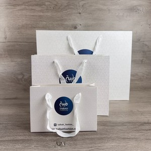 Wholesale Luxury White Gift Paper Bags Custom Logo Print <b>Rope</b> Handle Matte Pattern Paper Tote Bags For Beauty Boutique Cosmetic - Product Image 2