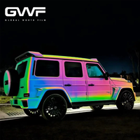 Film Caméléon Arc-en-ciel Coloré Prisme PET Vinyle Holographique Film de Recouvrement pour Voiture Décoration de Carrosserie Arc-en-ciel Autocollant Chrome Décalcomanie