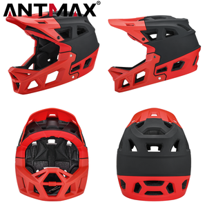 <span class=keywords><strong>Casco</strong></span> de bicicleta de montaña ANTMAX de color titanio ligero de cara completa <span class=keywords><strong>casco</strong></span> de Rayce juvenil con protector de barbilla <span class=keywords><strong>desmontable</strong></span> y visera - Product Image 4