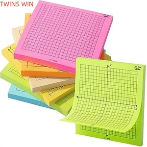 Bloc de notas adhesivas de gráfico de color fluorescente de 7,5*7,5 CM personalizado eje de coordenadas notas adhesivas simples - Product Image 1