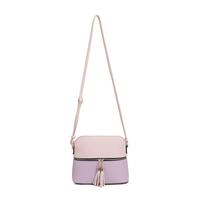 Mini sac seau pour femme Sac à main en cuir pour femme Bandoulière Sac à main à bandoulière Chaînes Tassel Rivet Décorations Fermeture à glissière ouverte