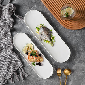 จานเซรามิครูปทรงสี่เหลี่ยมผืนผ้าสำหรับเสิร์ฟซูชิ เค้ก แฮมเบอร์เกอร์ สเต็ก ของหวาน พาสต้า ซาซิมิ สลัด ถาดเสิร์ฟอาหาร จานโชว์อาหาร ภาชนะสำหรับร้านอาหาร ภาชนะสำหรับมื้อค่ำ - Product Image 6