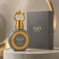 Flacon de parfum en verre cristal vide de luxe, nouveau design, 30 ml, 50 ml, 100 ml, flacon de parfum rond avec bouchon doré et boîte