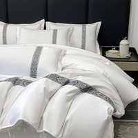 Literie d'hôtel de luxe moderne Ensemble de couette brodé avec taie d'oreiller à mémoire de forme Style élégant