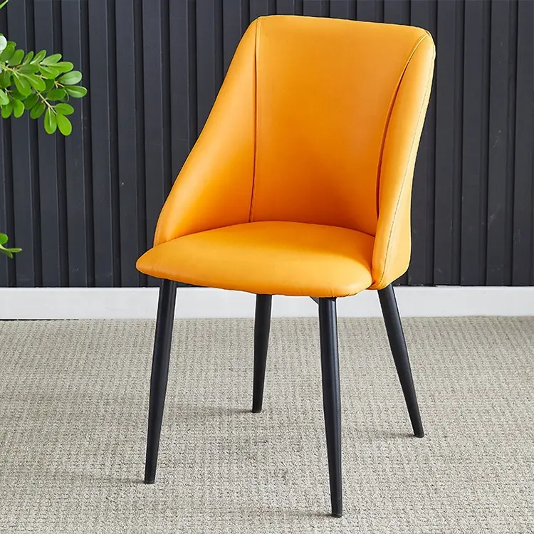 Fabrika toptan ticari restoran mobilya PVC renkli eğlence sandalye Metal şasi yemek sandalyesi
