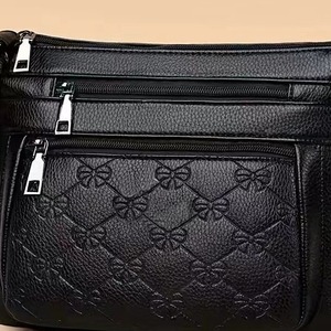 Nouveau style, sac à bandoulière en PU durable et imperméable pour femme d'âge mûr, mère-épouse, avec nœud et fermeture éclair, doublure en polyester - Product Image 6