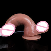 Dildo de Silicona Realista con Simulación de Pene, Pulverizador de Agua, Tamaño Grande y Grueso, Cabeza de Tortuga, con Función de Limpieza por Compresión y Fuerte Succión, Juguete Sexual
