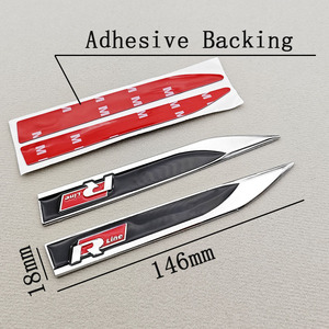 สติ๊กเกอร์โลหะ 3 มิติ 2 ชิ้น สำหรับรถยนต์ VW <span class=keywords><strong>Golf</strong></span> 6 7 <span class=keywords><strong>8</strong></span> รุ่น <span class=keywords><strong>R</strong></span>-line ติดตั้งที่บังโคลนข้าง ป้ายสัญลักษณ์ สำหรับ Volkswagen MK6 MK7 MK8 อุปกรณ์ตกแต่ง - Product Image 5