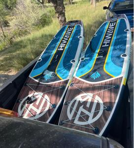 Alta calidad OEM 11 '* 34 ''* 6'' <span class=keywords><strong>Tabla</strong></span> de paleta de madera inflable pesca Paddleboard Stand up Surf Paddle Board con asiento Sup - Product Image 2