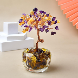 Produsen Profesional Pohon Feng Shui Kristal Batu Permata Tenun Tangan Unik Mewah untuk Hadiah Ulang Tahun - Product Image 3