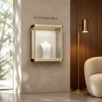 Présentoir à bijoux rétro français en bois rose, ensemble de comptoir de réception avec LED, design personnalisé haut de gamme, durable, de haute qualité, de luxe