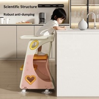 Chaise haute simple en plastique pour bébé, siège multifonctionnel à dossier haut pour enfants, idéal pour dessiner et étudier