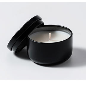 Taille de voyage 40g cire de soja bougie d'aromathérapie faite à <span class=keywords><strong>la</strong></span> main Style moderne Mini bougie d'huile essentielle bougie parfumée en étain noir - Product Image 5