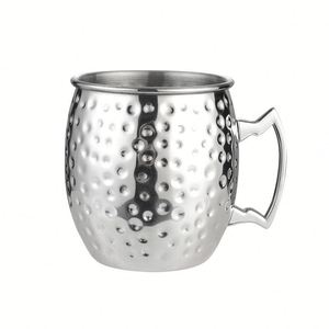 Mug à cocktail Moscow Mule en acier inoxydable 304 plaqué cuivre martelé, personnalisé pour cadeau promotionnel - Product Image 3