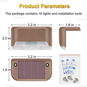 Lámpara Solar para Cercas Ly, 1 LED, Exterior, Impermeable, para Barandillas, Escalones, Jardín, Patio, Decorativa - Product Image 2