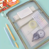 Nouvelle conception, impression de logo personnalisée, pochettes de classement en nylon transparent A4 double couche, pour documents, livres, devoirs, classification et rangement