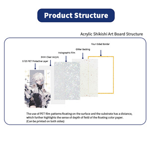 Aangepaste acryl anime A5 kaart Waifu Shikishi kunstbord kleurrijk papier kaart holografisch voor cadeaus - Product Image 5