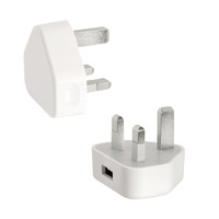 Adaptateur d'alimentation sécurisé avec prise britannique 5V1A, port USB-A, charge rapide QC3.0, protection OTP, certifié CE, chargeur mural 3 broches