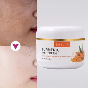 Private label anti aging skin lightening cream organic anti acne turmeric whitening face cream for back skin