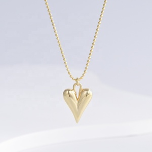 สร้อยคอเงินแท้ 925 ชุบทองรูปดอกไม้ ราคาโรงงาน ขายส่ง สไตล์เกาหลี สร้อยคอจี้รูปหัวใจสำหรับคุณแม่ - Product Image 3