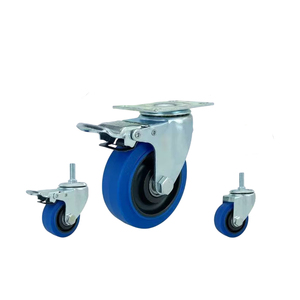 Ruedas giratorias de 3 ''4 "5" 6 "Ruedas giratorias de goma elástica azul Ruedas giratorias industriales - Product Image 1