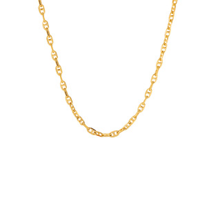 Chaîne à maillons plaquée or véritable, inaltérable, 2 mm, motif croix, polyvalente, pour collier superposé DIY, tendance, ras du cou, unisexe - Product Image 5