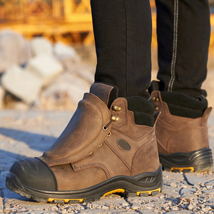DSF53 Brown Leather Waterproof <b>Work</b> Boots Outdoor Hiking Ankle Support <b>Men</b> Safety <b>Shoes</b> <b>work</b> <b>shoes</b> - Product Image 6