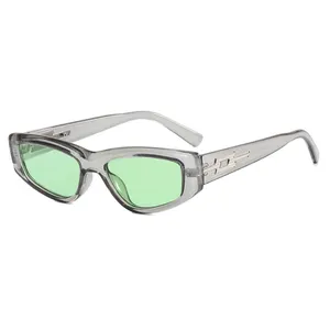 灰色框架Y2K太阳镜复古时尚太阳镜2023女男士墨镜定制眼镜沙滩配件