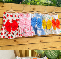 Robe d'été pour animaux de compagnie avec nœud papillon, accessoires pour chiens, vêtements pour chats et chiens