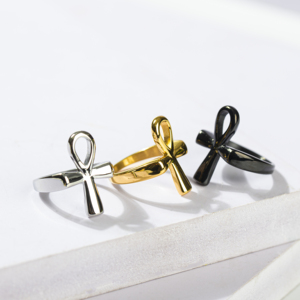 แหวนอังค์ สำหรับผู้ชาย/ผู้หญิง แหวนสแตนเลสสตีล ลายกางเขนอียิปต์ กุญแจแห่งแม่น้ำไนล์ แหวนคลาสสิก แอฟริกา อียิปต์ เครื่องประดับคู่รัก แหวนวาเลนไทน์ ของขวัญ - Product Image 6