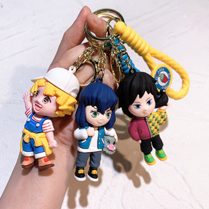 6 Estilos de Llaveros de PVC con Dibujos Animados de Demon Slayer, Figura de Anime de Goma Suave en 3D para Coche y Bolso - Product Image 4