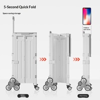 Chariot de courses pliable HONGJINFUN YN8030 avec cadre en alliage, roues élargies, portable, mobile, pour la maison, le supermarché, le camping en plein air