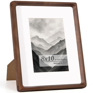 Picture <b>Frame</b> Wood Walnut Wooden Photo <b>Frames</b> with Tempered Glass for Hanging or Tabletop Displaying Horizontally or Vertically - Product Image 1