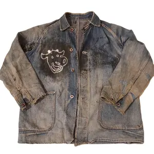 DIZNEW Men Clothing 2024 Designer Denim Jeans Jacket Used Blank Brand Jacket Shenzhen Clothing Whole Sale