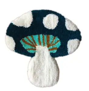 定制设计不规则形状蘑菇浴室地毯定制标志手簇绒区域地毯手簇绒地毯