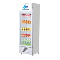 Refrigerador Vertical Comercial con Puerta de Vidrio para Bebidas, Termostato Mecánico, Iluminación LED, Enfriamiento por Aire de Bajo Ruido para Bares y Supermercados