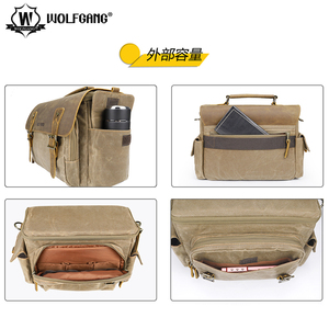 WOLFGANG/Wolfgang grande deserto Wanderer DF030 pelle bovina Batik tela fotografia borsa morbida custodia protettiva per fotocamera zaino - Product Image 5