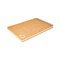 Carnet de croquis personnalisé à spirale avec couverture rigide en liège, logo brodé, pour dessin au crayon, croquis et scrapbooking, idéal pour la pratique du dessin