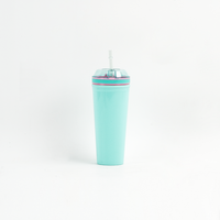 Gobelet isotherme 2-en-1 en plastique AS sans BPA de 20 oz avec couvercle et compartiment à collation, tasse à boire pour enfant et paille, idéal comme cadeau