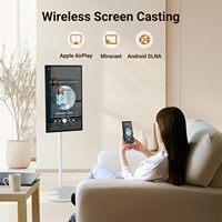 Layar Pintar Mobile 32 Inci LCD Putih Smart TV Monitor Layar Sentuh Mode Game untuk Laptop Tablet-HDTV Sentuh 10 Titik 6-8 Jam