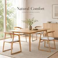Chaise de salle à manger moderne minimaliste en bois d'érable nord-américain massif avec pieds coniques pour cuisine et salon