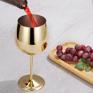 Calici in Metallo Personalizzati per Feste e Matrimoni, Bicchieri da Vino Rosso in Acciaio Inox 16oz, Flûte da Champagne Oro Rosa, Calice da Vino in Rame - Product Image 3