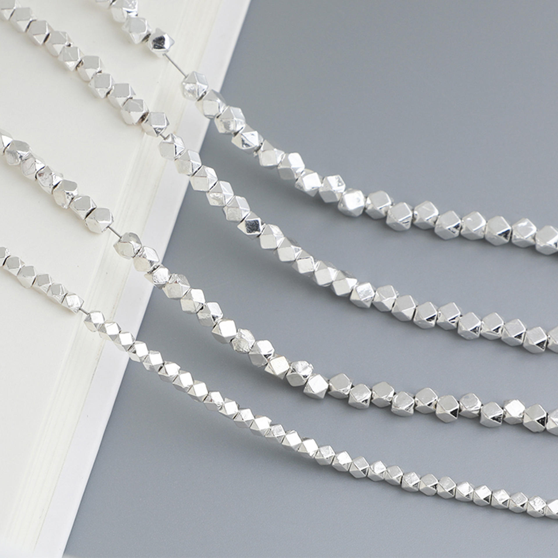 S925 Sterling Silver Faceted Beads for DIY Jewelry Making