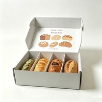 Boîtes d'emballage pour pain en carton de qualité alimentaire, boîte à biscuits de boulangerie de haute qualité, boîte à gâteaux, biscuits, croissants avec séparateur