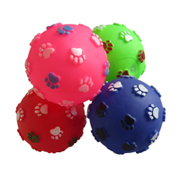 Jouets pour chiens en caoutchouc vinyle écologique et durable, style dessin animé, balles interactives et jouets à mâcher pour animaux de compagnie avec couineur BB