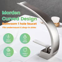 Robinet de lavabo moderne à poignée unique en laiton massif chromé avec capteur sans contact pour chambre à coucher
