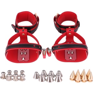 Reposapiés de Cuero Remachado con 3 Estilos de Clavos, Kit BDSM para Parejas, Coqueteo BDSM, Zapatos de Cuero Ajustables, Juguetes Fetichistas para Adultos - Product Image 2