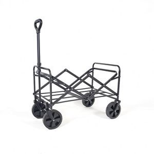 <b>Foldable</b> Camping Trailer Towable <b>Cart</b> with Off-road Wheels and Pull-rod-Portable Steel Construction - Product Image 4
