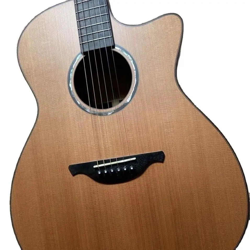 G-PS41C tùy chỉnh bất bào ngư Rosette rắn Cedar Top rắn Rosewood trở lại bên Ebony Fingerboard Acoustic Guitar G-PS41C