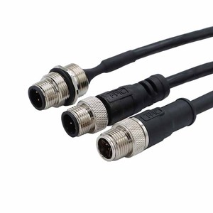 M12 kết nối 8 pin Pur Cáp công nghiệp <span class=keywords><strong>adapter</strong></span> để <span class=keywords><strong>RJ45</strong></span> cáp đen IP67 điện Nam <span class=keywords><strong>RJ45</strong></span> nữ M12 x Mã - Product Image 1